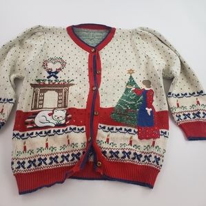Ugly Christmas Womens Tan Sweater Cardigan 10
